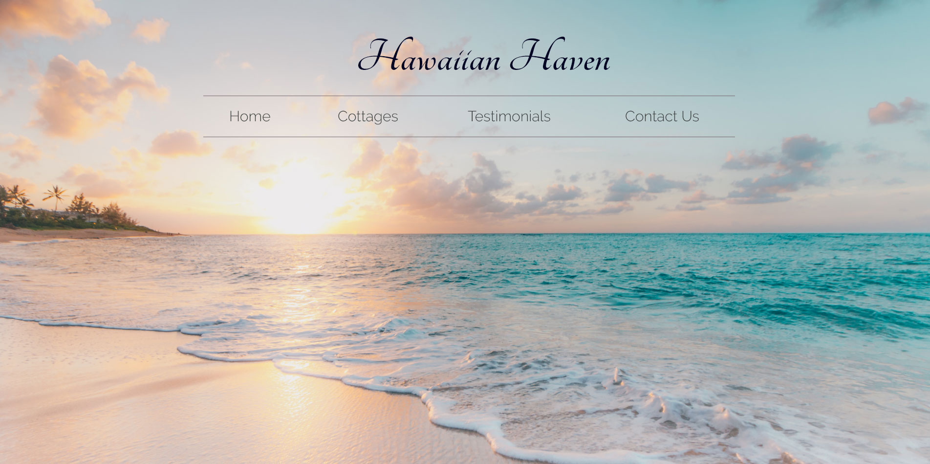 Sea shore during sunrise for Hawaiian Haven Wireframe