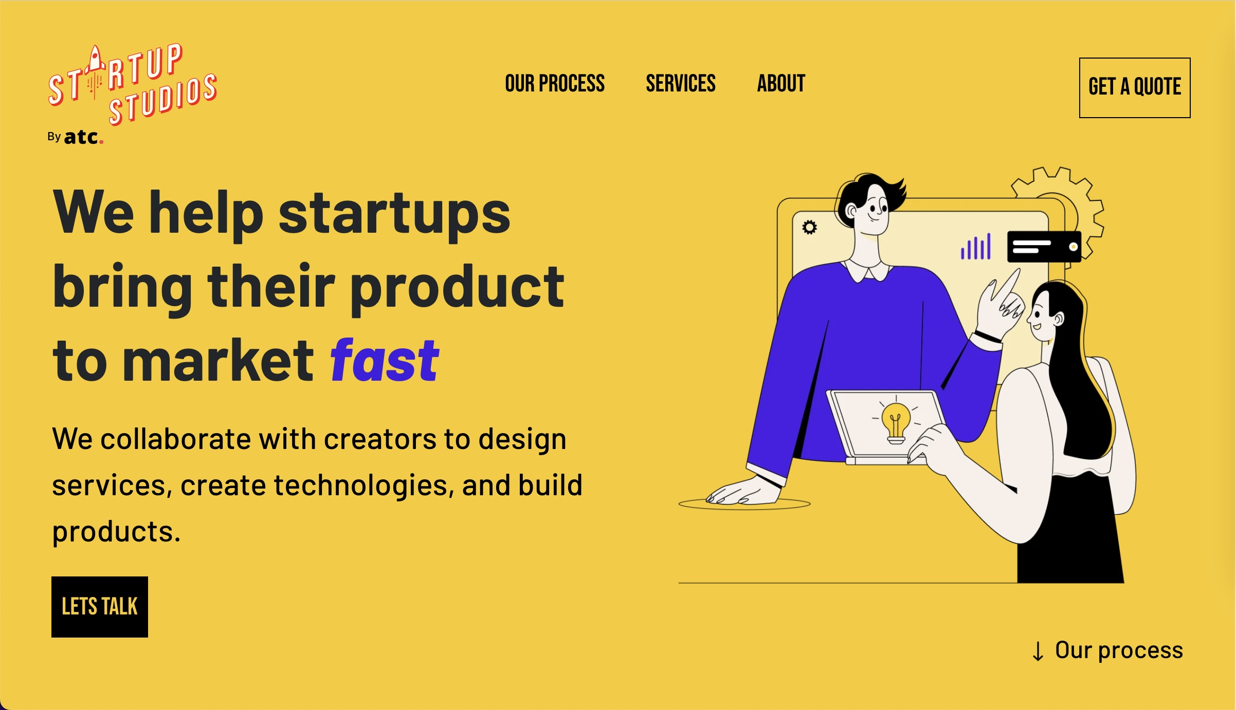 Startup Studios Home page